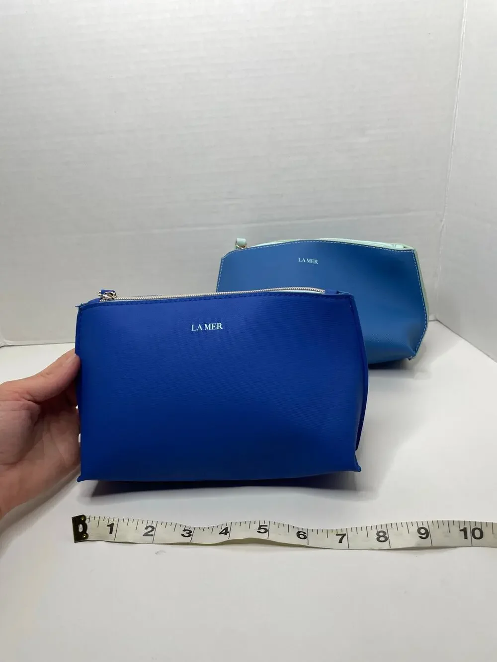 La Mer Travel Cosmetic Bag Pouch Purses (2) Blue